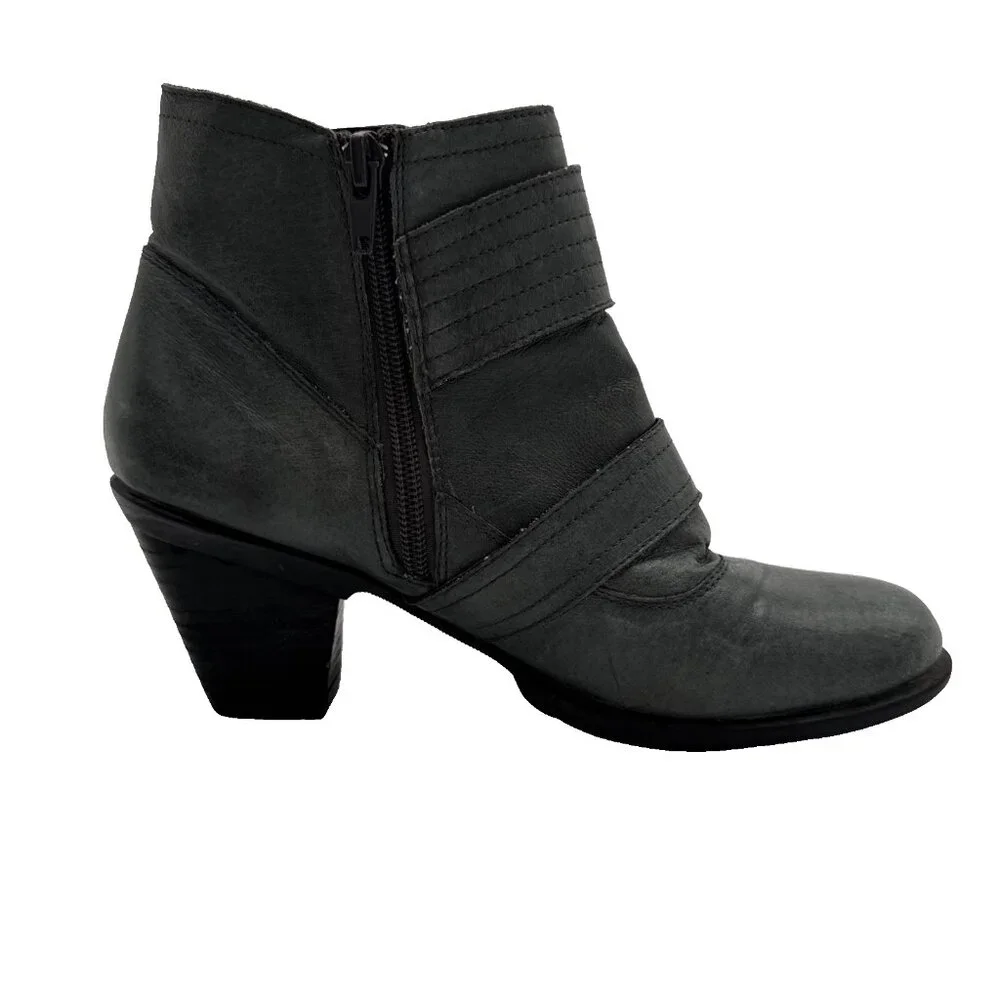 MIZ MOOZ Size 8 Gray Women Evan Leather Zippered Ankle Boots Booties - Picture 8 of 15